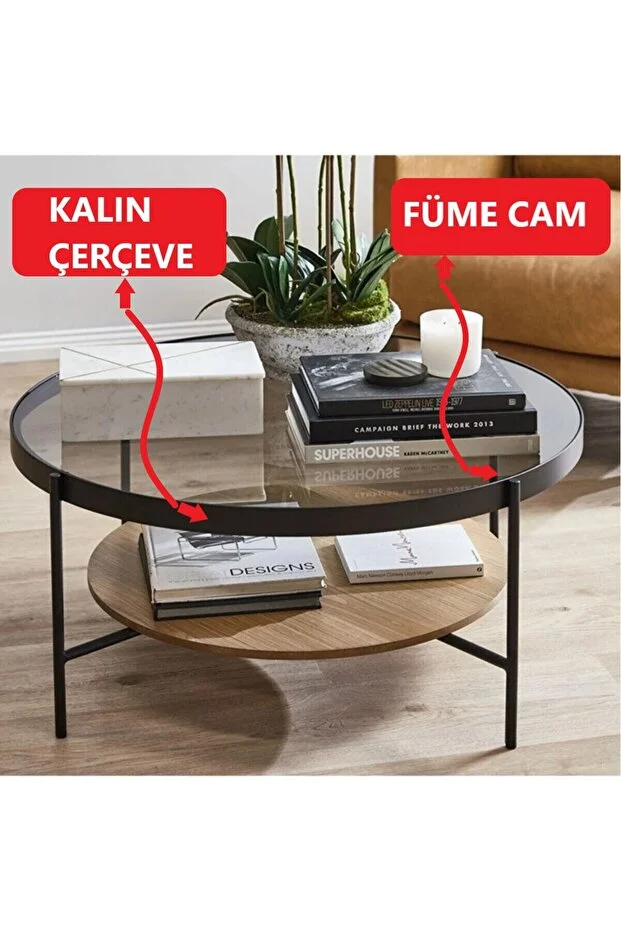 Oslo Orta Sehpa - Füme Cam / Atlantik Çam